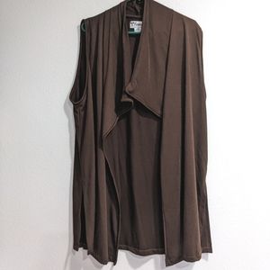 Kembali Brown Long Vest, Women's Medium, 100% Rayon